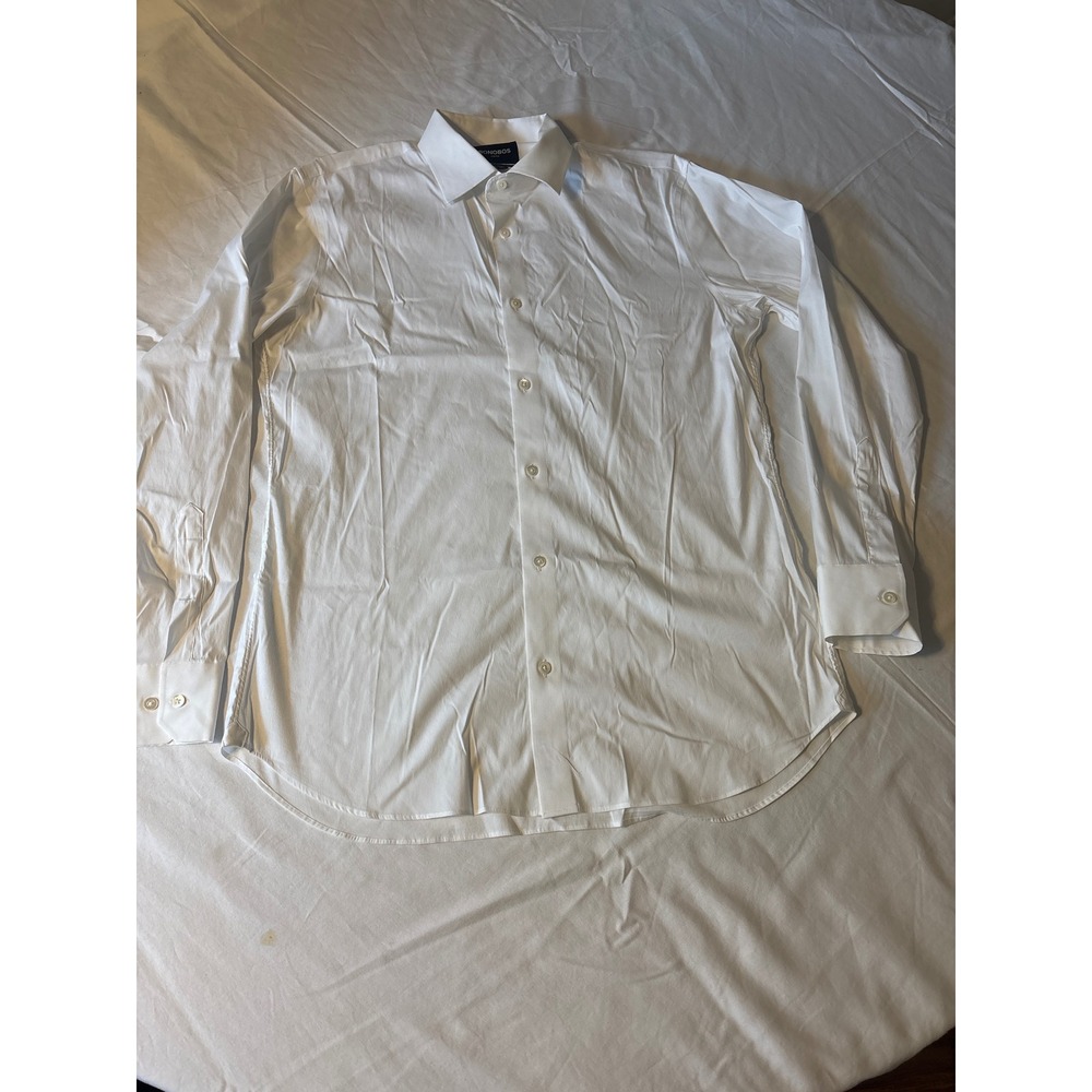 Bonobos Dress Shirt Mens 16.5 36 White Tailored Fit Stretch LS